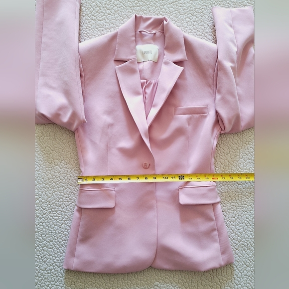 LAPOINTE Broad Shoulder Matte Crepe Single Breast Jacket In Blossom 4 Org $1,450 - Picture 13 of 16